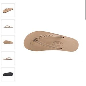 Rainbow Flirty Braidy Leather Sandal